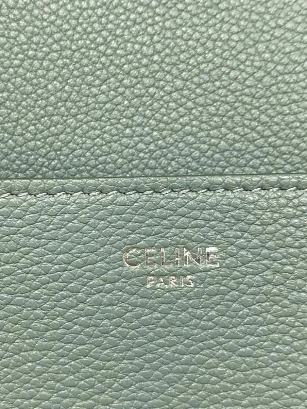 CELINE Sangle Medium 189593AH.29CN Celadon Grained Calfskin Shoulder Bag